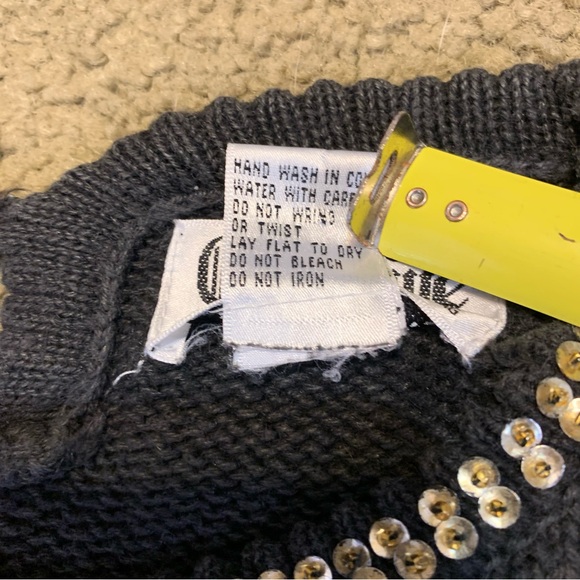 Vintage Exclusive Imports Sweater Women’s Medium Gold Sequin Flowers & Beads - Picture 3 of 16